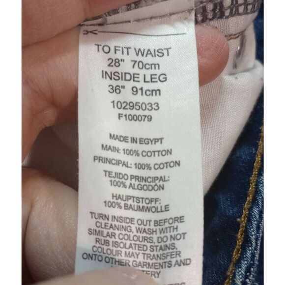 Asos Jeans Ladies 28 Tall Straight Leg‎ Dark Wash - Picture 7 of 8